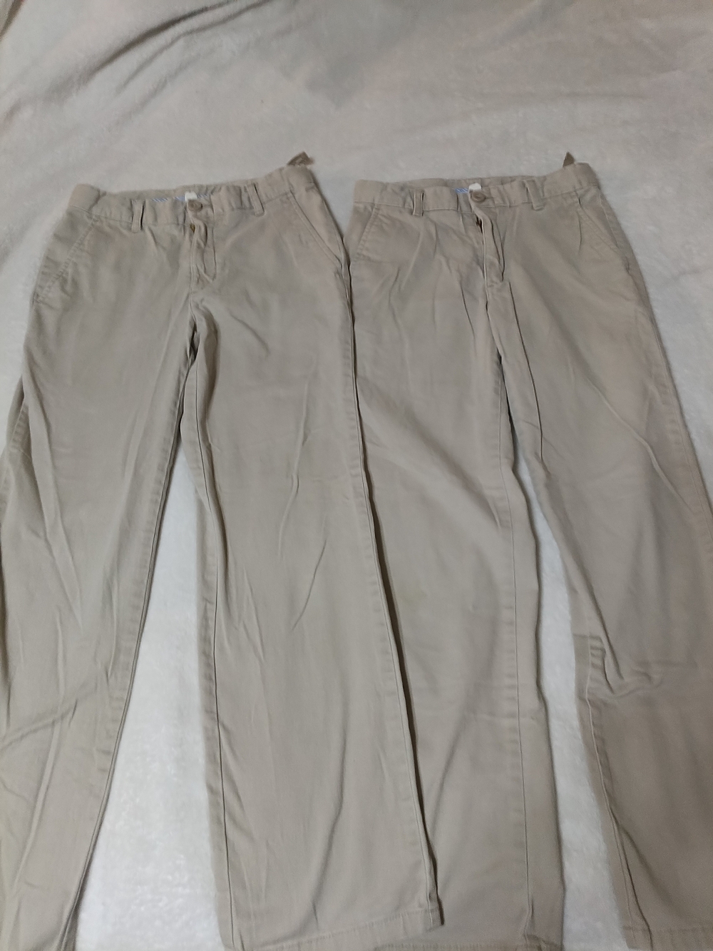 (3 Pair) Boy's Izod Classic Khaki Straight-Leg Pants Size 14- Beige,Navy
